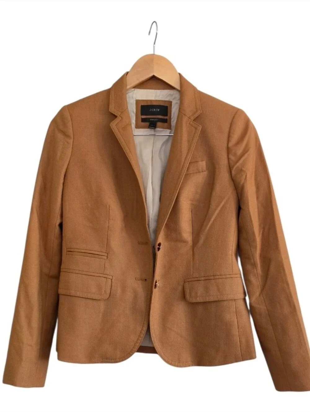 J. Crew Schoolboy Wool Camel Tailored Blazer in Warm Tan